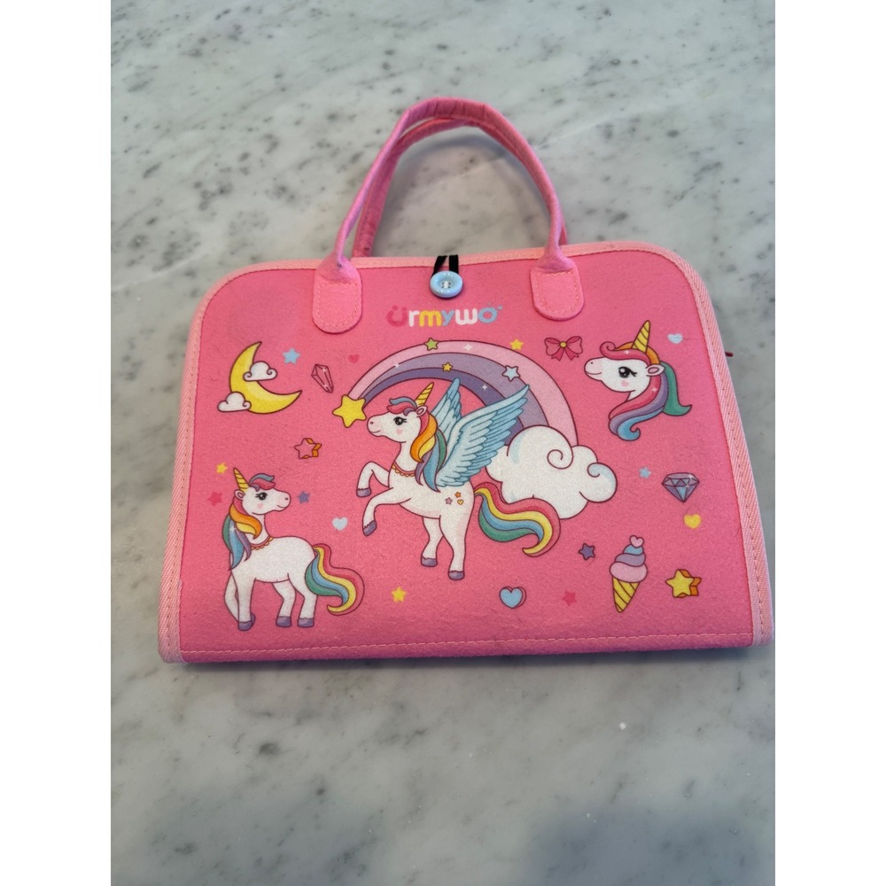 Urmywo Unicorn Busy Board Toddler Sensory Toy‎ Felt Activity Book Travel Case